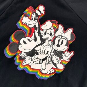Disney Rainbow Collection Black Zip Up Hoodie Mickey & Friends Mens Size 4 XL